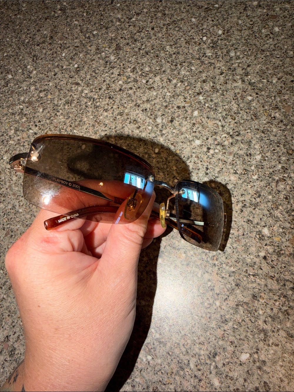 PLAYBOY 2005 y2k Rimless Sunglasses